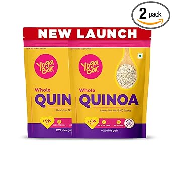 Yogabar Quinoa 2 kg (1 kg, Pack of 2) | Gluten Free Quinoa | Weight Loss alternative to Rice and Wheat | High In Iron & Fibre - image, photos