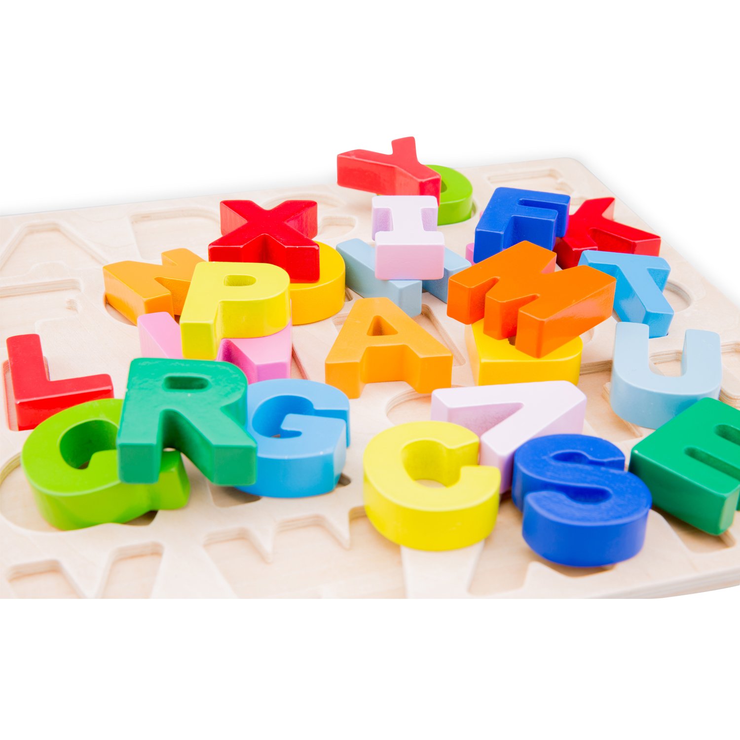 Puzzle Alfabeto Madera Montessori Letras Mayúsculas Aprender ABC Lectoescritura Preescolar A Partir de 2 Años