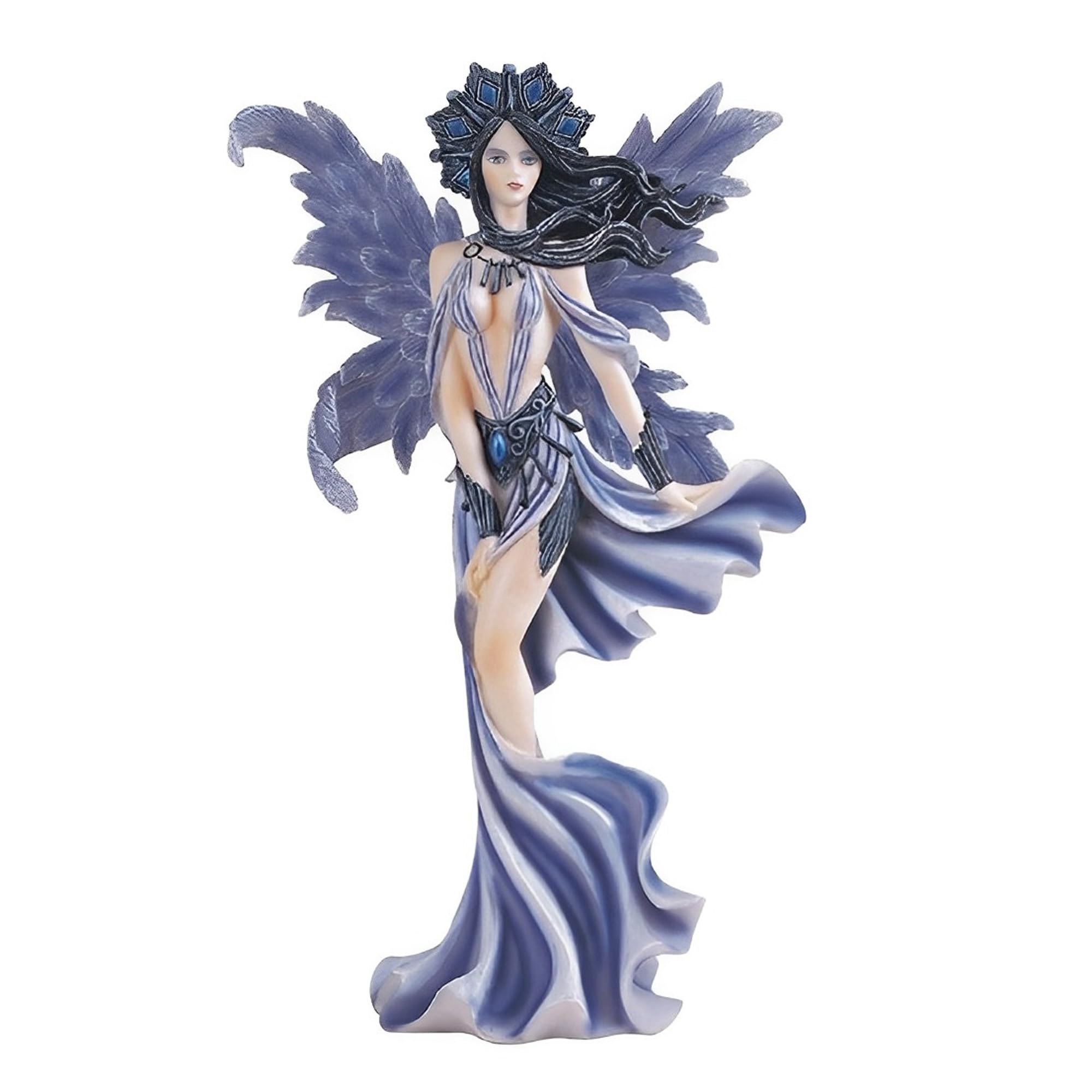 Statuette fée du vent bleue ICE ARMOR de 25 cm pour décoration de salon