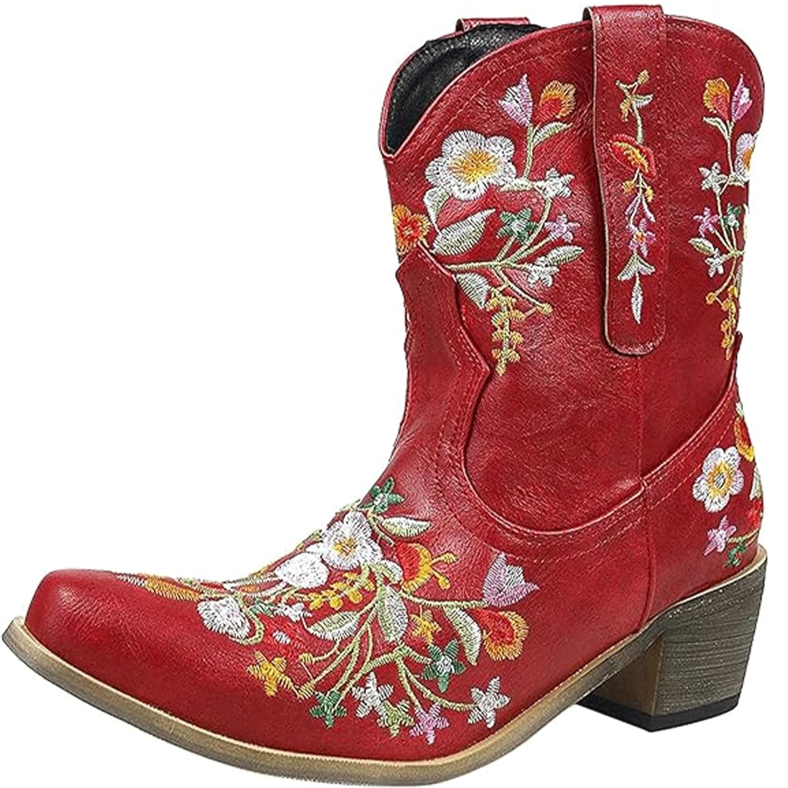 Botte Western pour Femmes FGRID à Bout Pointu Solution Confort Mollet Large