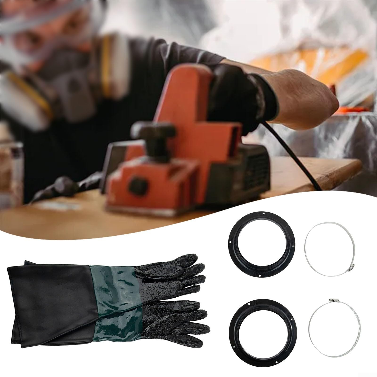 Gants de travail pour sablage - Longueur : 58,4 cm - 15,2 cm - Protection contre les particules