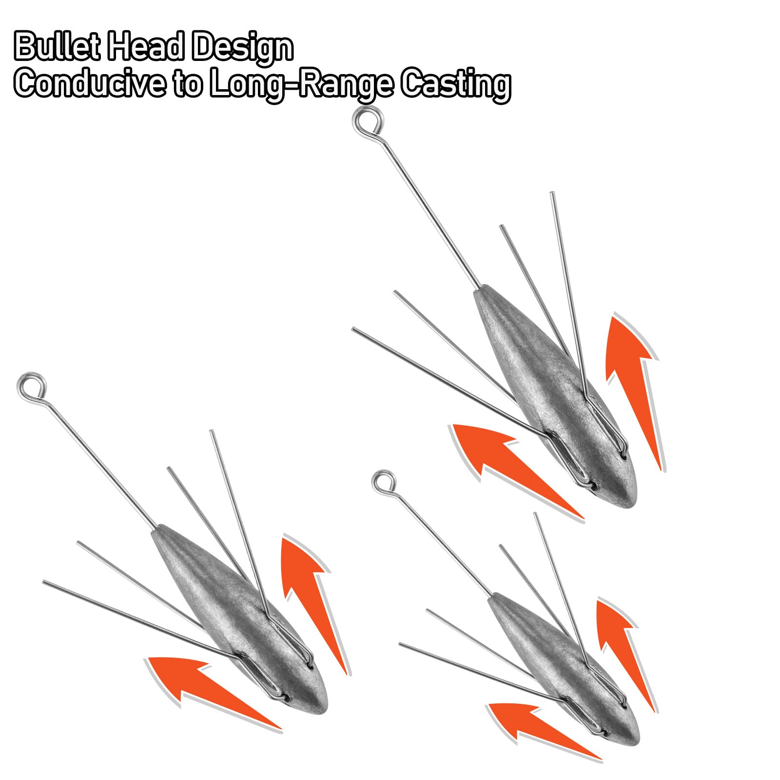 Snapklik.com : 5-Pack Sputnik Sinkers Surf Fishing Weights Spider ...