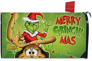 Merry Christmas Fabric Welcome Mailbox Cover Magnetic Standard 21" x 19"