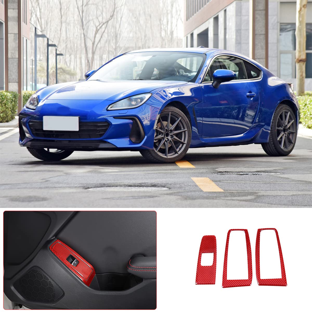 HAPPYHORSE Fit for Subaru BRZ 2022 Car Interior True Carbon Fiber (Red Soft Carbon Fiber) Decorative Accessories 2022 Subaru BRZ Special (Red LKLW-ASCF-1676)