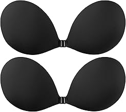 Sticky Bra - Strapless Bra for Women, 2 Pair Backless Bras Reusable Adhesive, Sticky Push up Invisible for Blackless Dress - C Cup