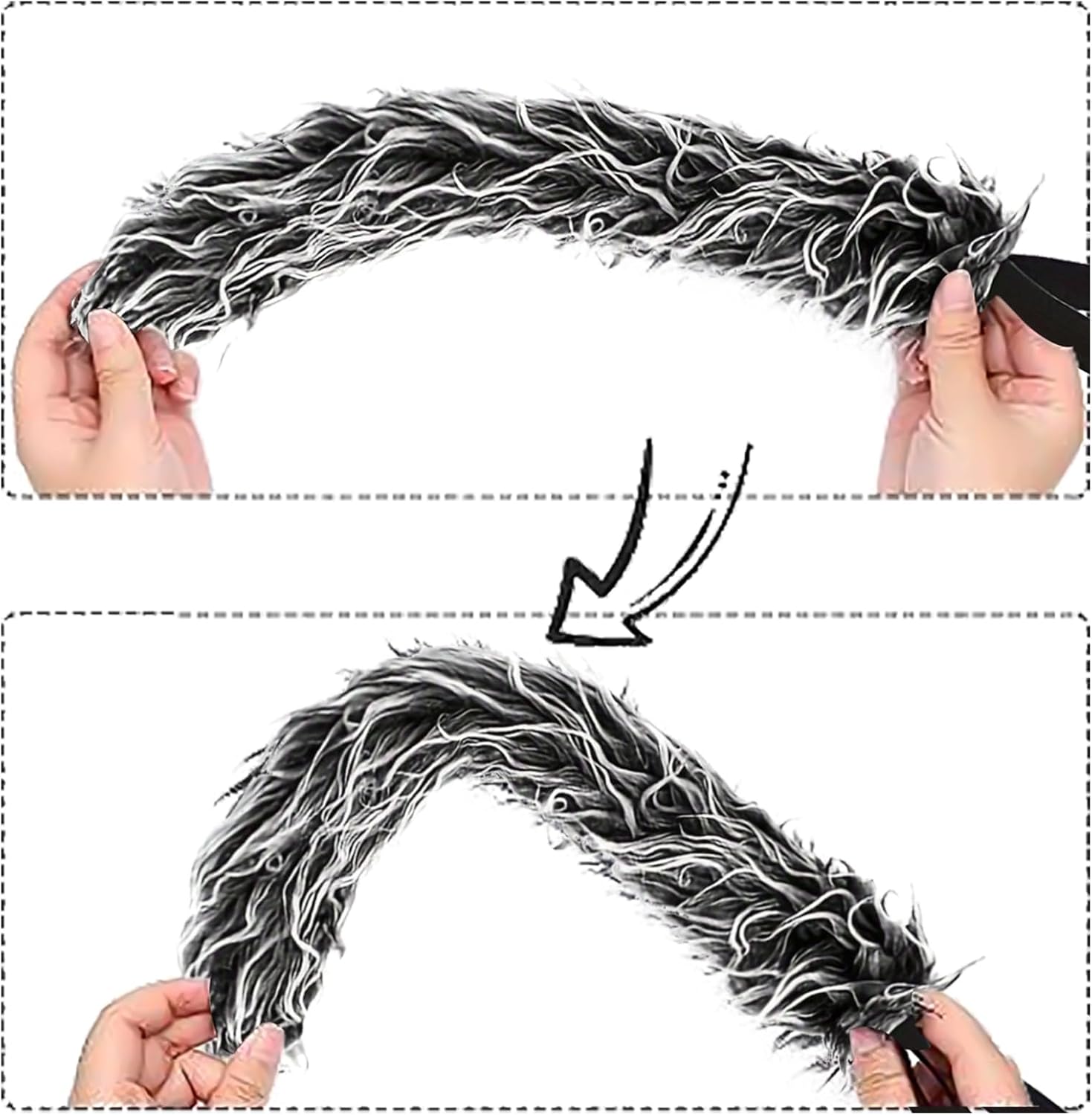 Werewolf Wolf Costume Set with Wolf Headband Gloves Tail for Women Halloween Party Cosplay Costume Accessory - Image 4