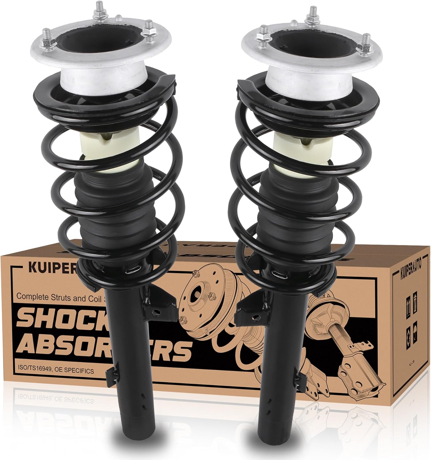 11374 11373 Complete Front Struts Coil Spring Assembly Compatible for 2008-2013 BMW 128i 135i 328i 335i / 2006-2011 BMW 323i Front Pair Set Replacement Shock Absorbers