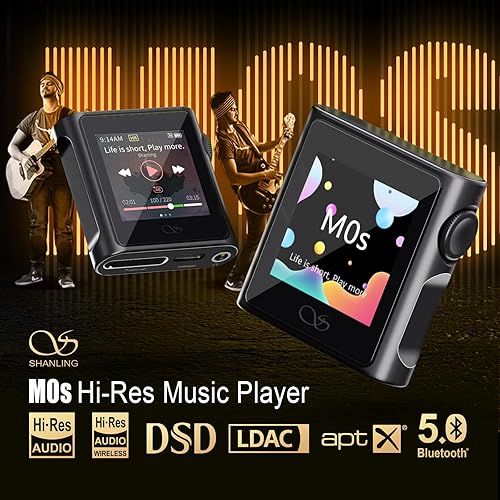 Miniatura 2 de SHANLING M0s 2 en 1 reproductor MP3 1.7 x 1.7 pulgadas DAC Hi-Fi reproductor de música con sonido compatible con tarjeta SD de hasta 2 TB, pantalla