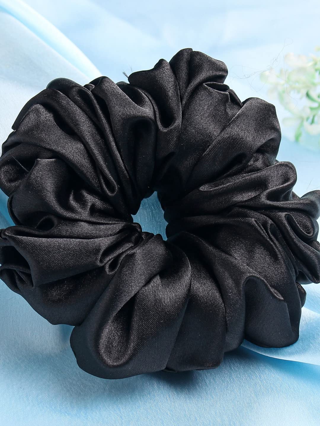 OOMPH Jewellery Black Satin Silk Volumizer Hijab Scrunchy RubberBand Hair Tie For Women & Girls Stylish Latest (HRO58_AOR1) (B0C6GX9W2Q) Amazon Price History, Amazon Price Tracker