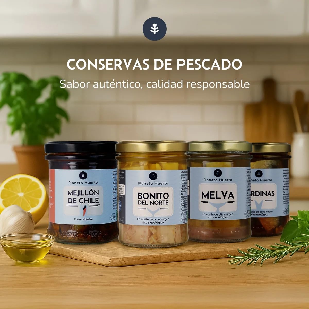 PLANETA HUERTO | Caballa en Aceite de Oliva ECO 190 g | Pack de 12 Unidades | Ecológica, Rica en Omega-3 y Proteína | Conserva Gourmet sin Aditivos, Ideal para una Alimentación Saludable