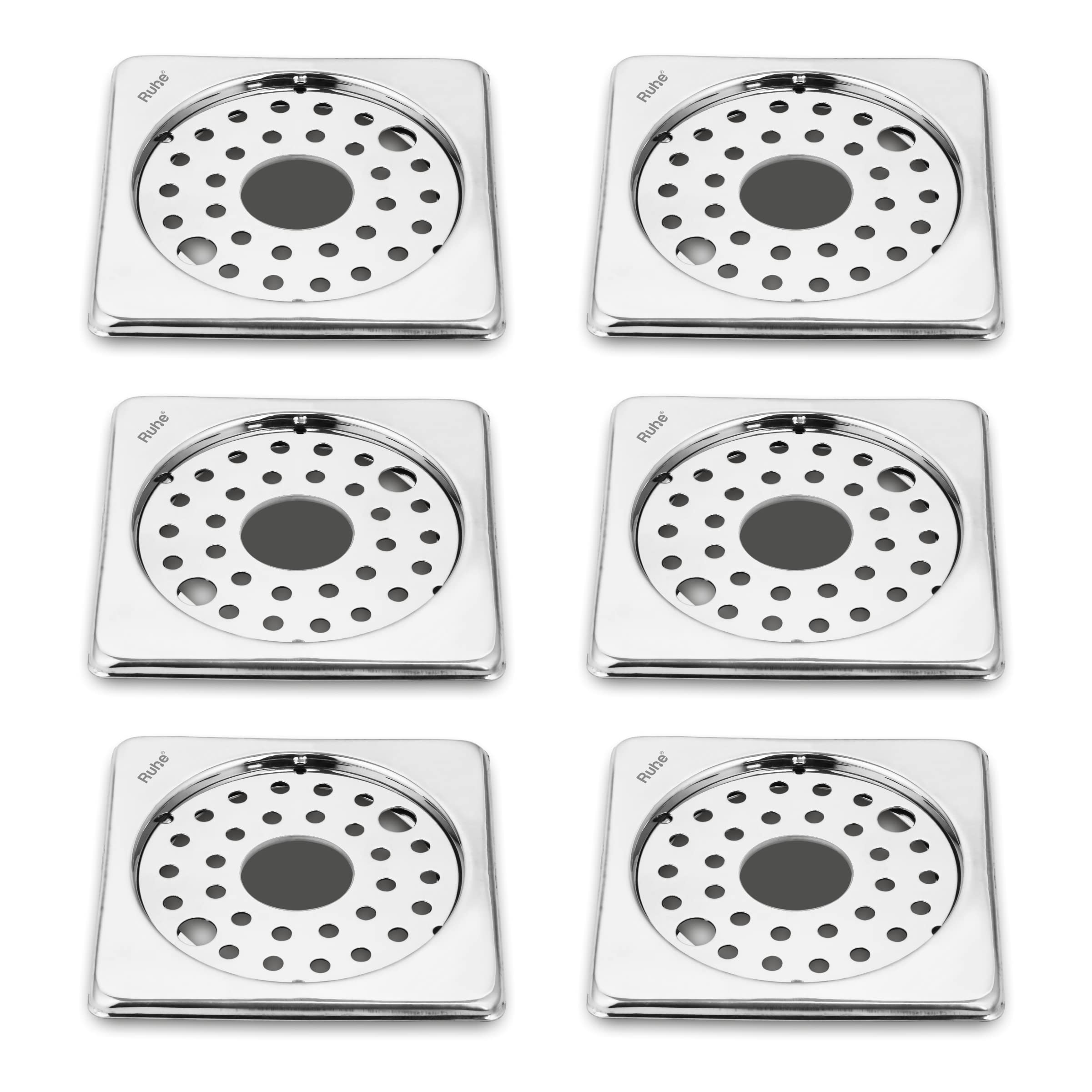 Ruhe® Plain Neon Square Floor Drain | Premium Stainless Steel Drain Jali | 5 x 5 inches | Floor Drainer with Collar, Lock & Hole | Pack of 6 (B09FZ72PGH) Amazon Price History, Amazon Price Tracker