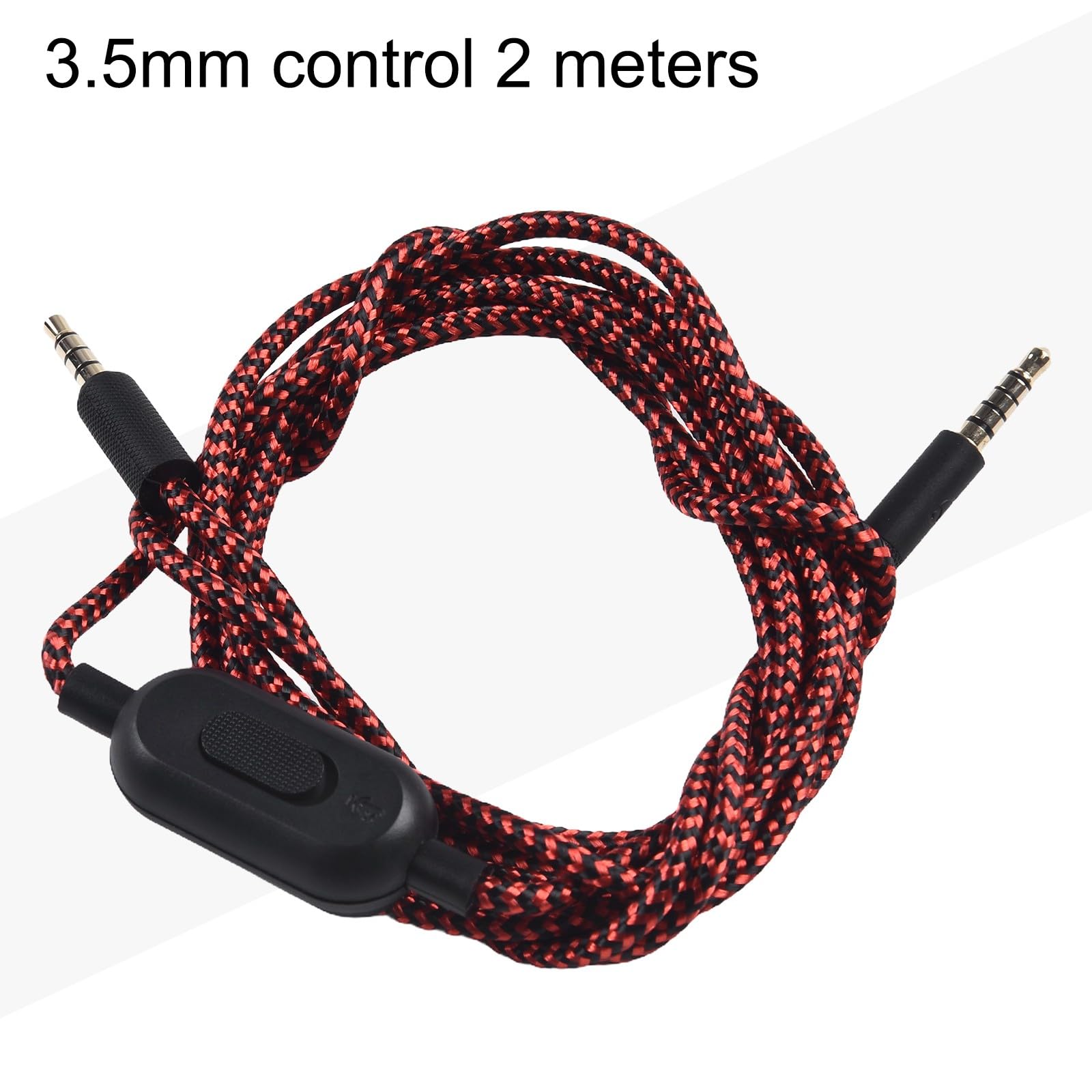 Câble auxiliaire de rechange pour casque Logitech G Pro X G233 G433 avec contrôle du volume et interrupteur muet, 2 m en nylon tressé