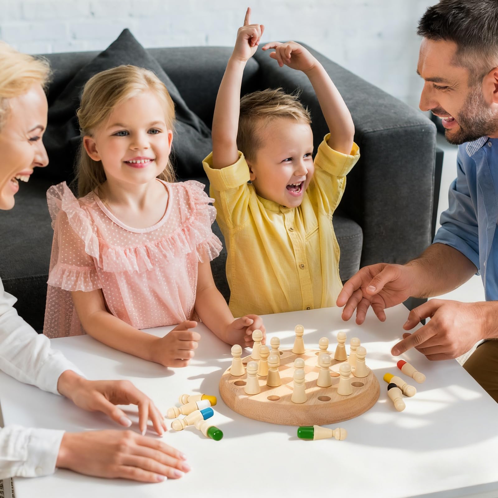 ZHITENG Jeu De Mémoire En Bois – Plateau Coloré Montessori Pour Enfants, Adultes Et Seniors