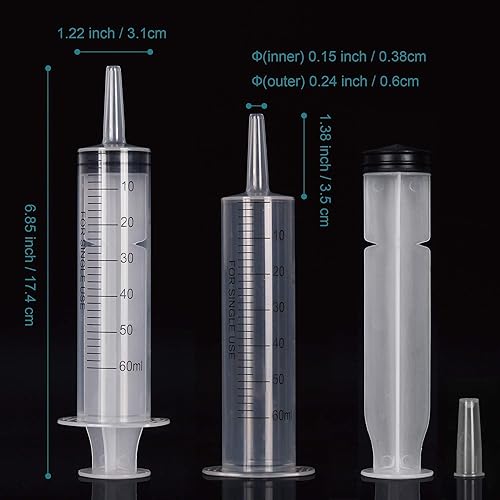 Miniatura 37 de Luer Lock - Juego de 30 jeringas de 0.1 onzas líquidas sin aguja de plástico, jeringas para pegamento y líquido (0.1 fl oz)