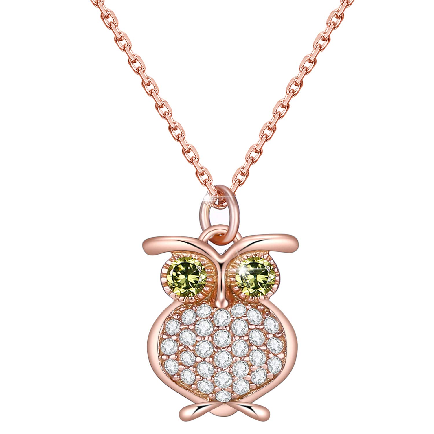 Rose Gold Plated Owl Pendant Made 