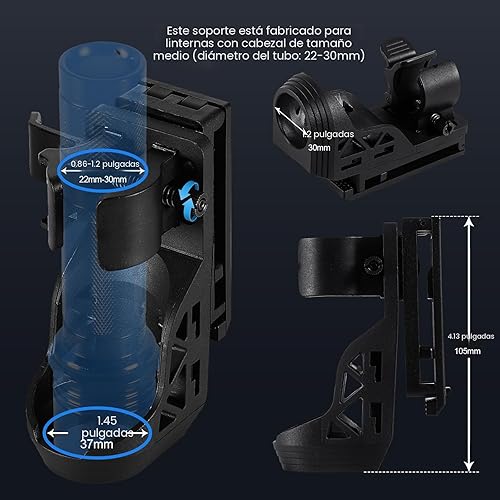 Miniatura 6 de Linternas tácticas de alto lúmenes, linterna de policía con funda para cinturón de servicio, 1200 lm linterna LED de modo único para