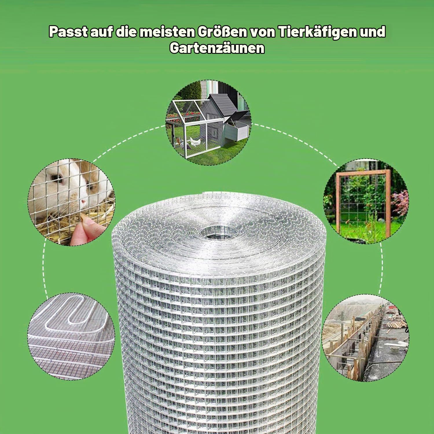 WüHlmausgitter 1m X 25m Verzinkt & Rostfrei, Maschendrahtzaun 25mm Masche 0,9 Mm Draht StäRke, Hasendraht Kaninchendraht Volierendraht, Drahtgitter für Hochbeet Zaun HüHnerdraht Hasengitter