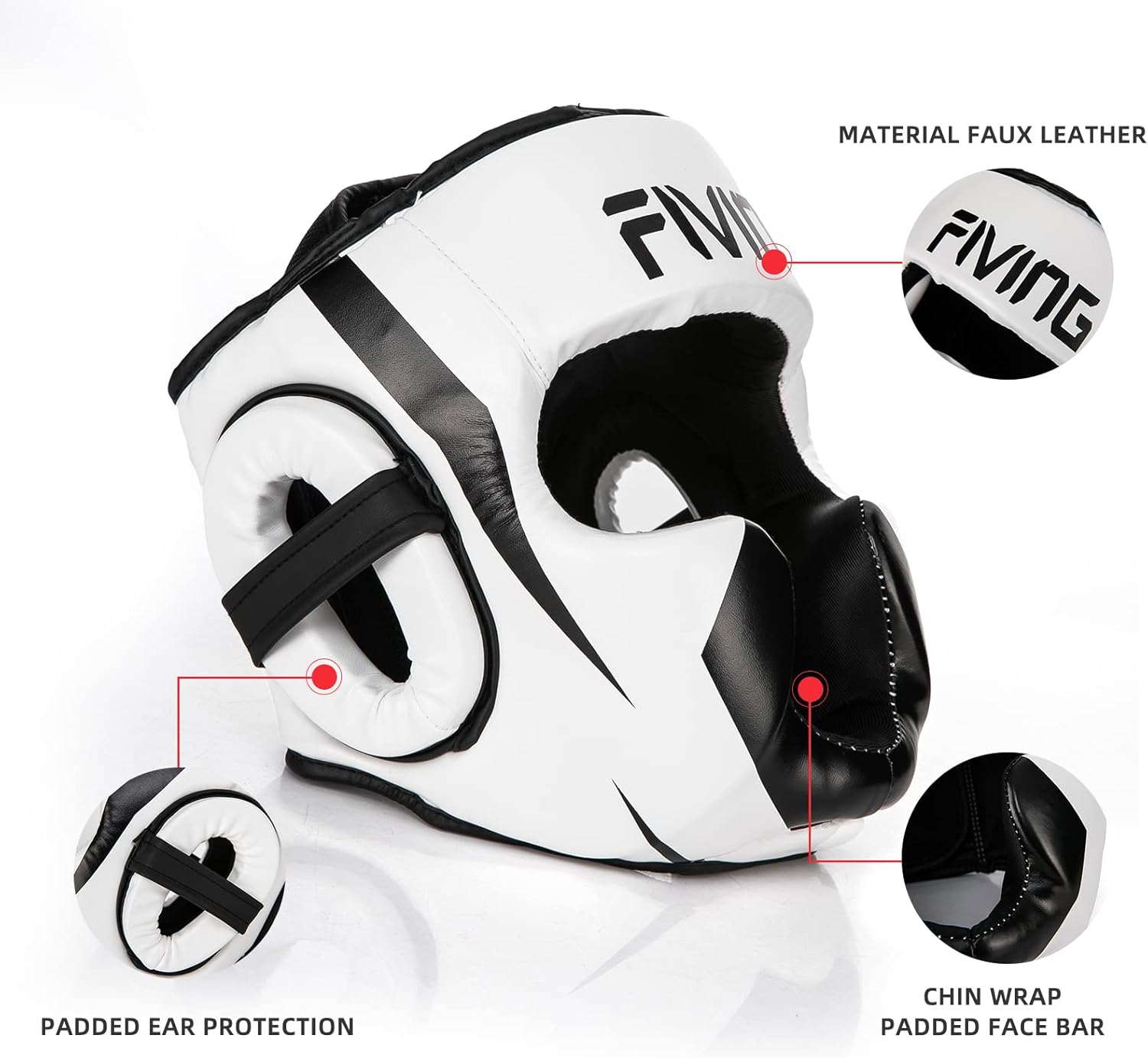 FIVING Headgear for Boxing,Martial Arts Headgear,Kickboxing Head Gear, Helmet for Muay Thai,Grappling, Sparring, Kickboxing, Karate, Taekwondo : Sports & Outdoors