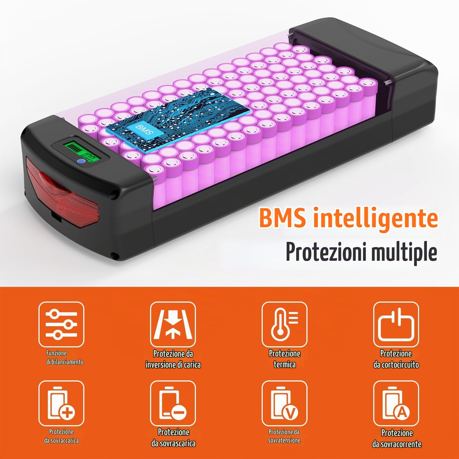 48V 30ah batteria per bici elettrica con portapacchi per kit ruote di conversione Ebike - batteria al litio-