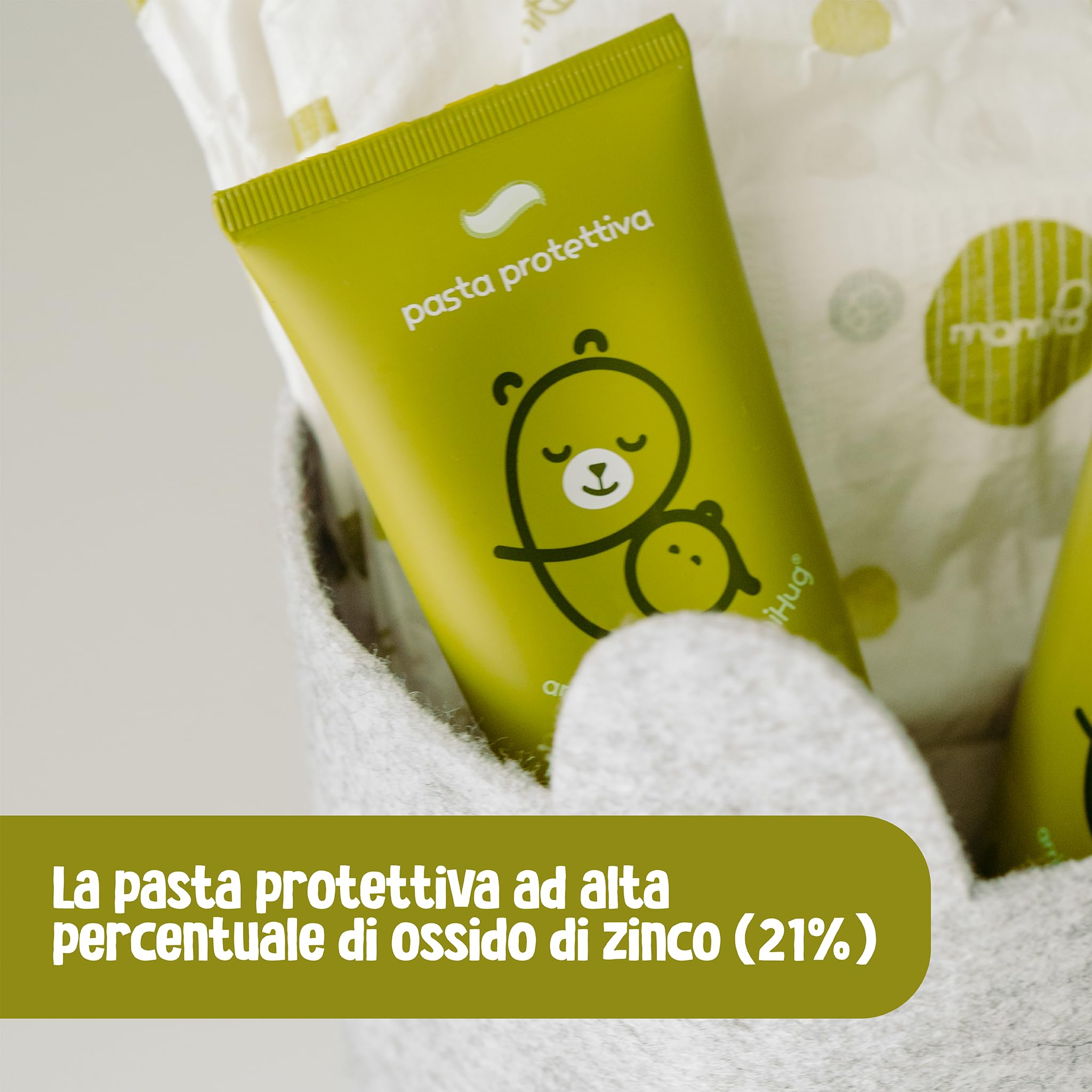 Mamila Set Completo per la Cura del Bambino, 7 Prodotti Essenziali MamiHug, Include Shampoo, Bagnetto, Detergente, Pasta Protettiva, Crema Idratante, Polvere d'Amido, Olio Emolliente