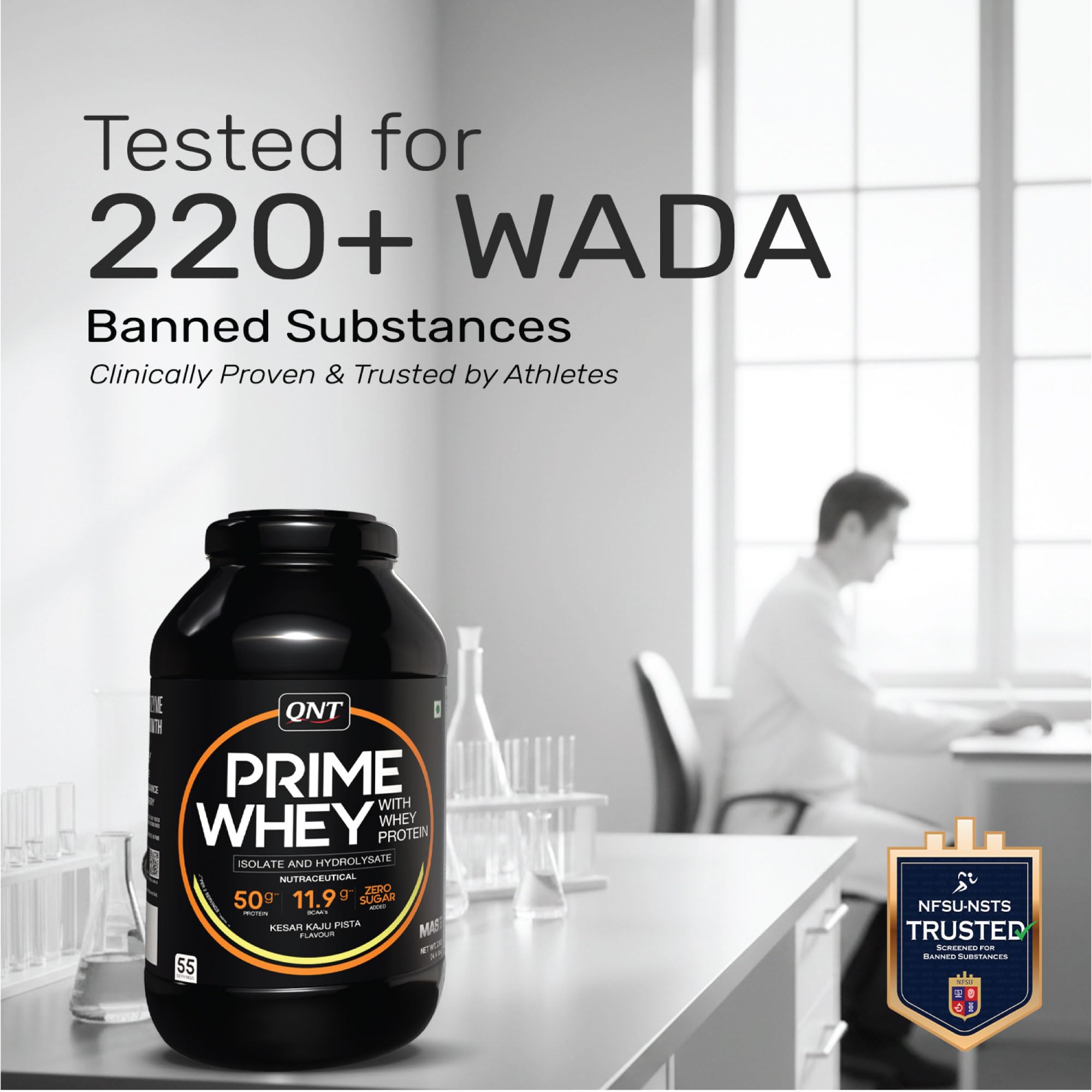 QNT Prime Whey Protein Powder | Kesar Kaju Pista, 2 Kg | Triple Blend of Whey Isolate, Concentrate & Hydrolysate | 25g Protein, 5.9g BCAA per Scoop | Best Whey Protein Powder for Men & Women — Amazon image 7