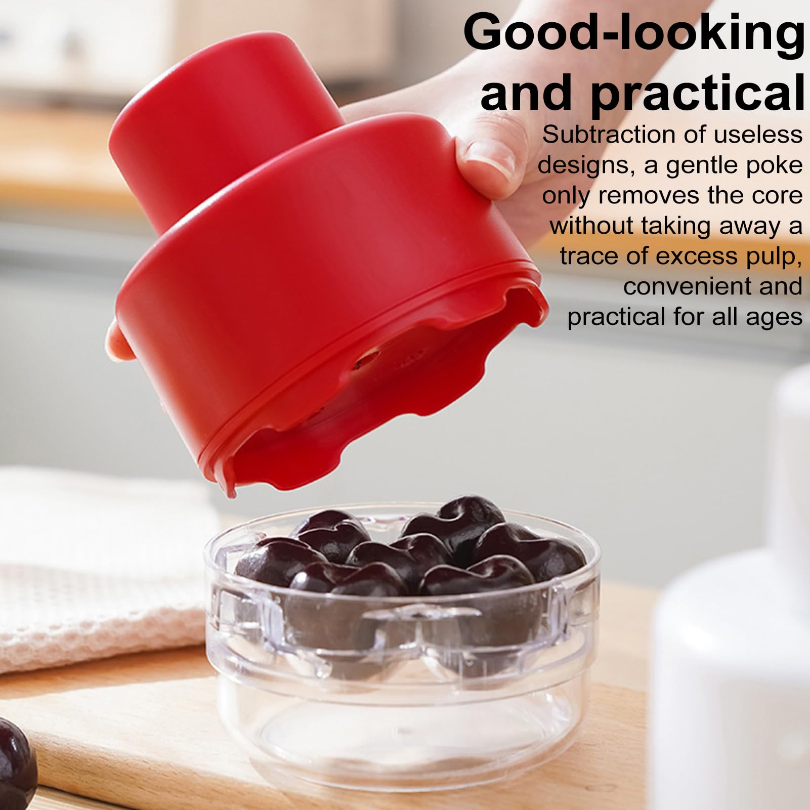 Outil Dénoyauteur De Cerises Portable Amélioré 2024 7 Trous à Libération Rapide, Plusieurs Dénoyauteurs De Cerises Pour La Cuisine (blanc