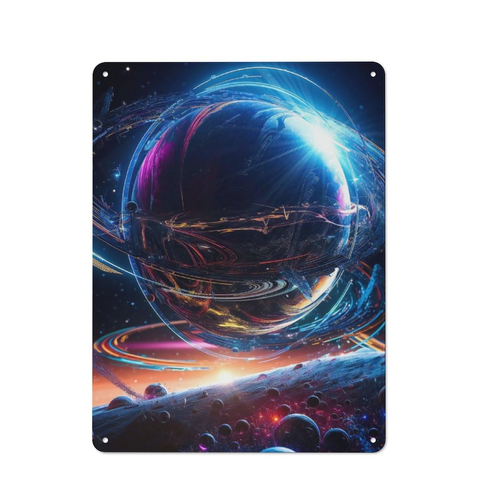 Junmoney Space Mania Vintage Metal Plaque 40X30cm For Man Cave Or Games Room, For An Autumn Update To Man Cave And Games Room