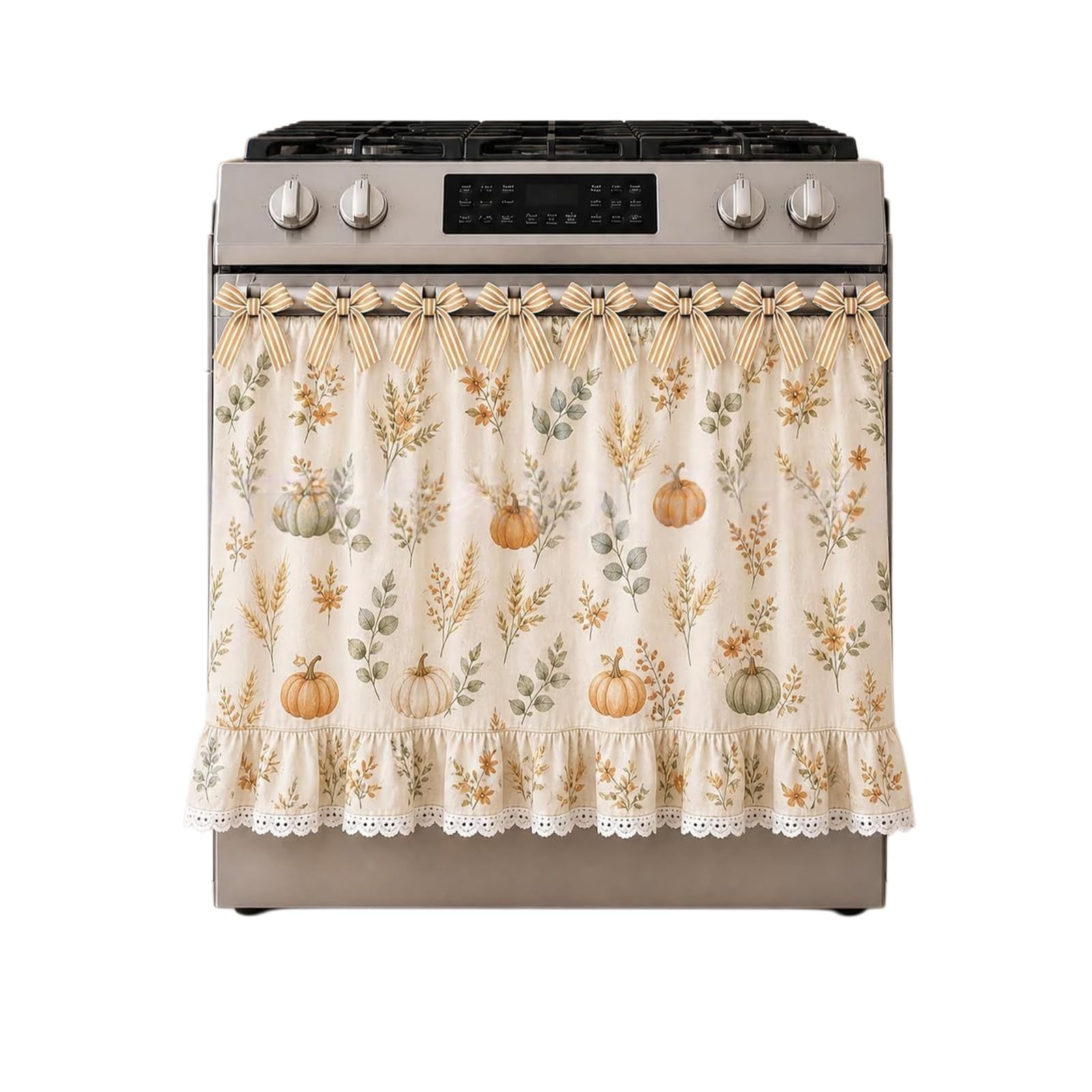 APGLSXY Functional Oven Door Cover Stove Skirt Curtain with Storage Pocket Adjustable Ribbon for Easy Installation on Appliances Dishwasher Curtain