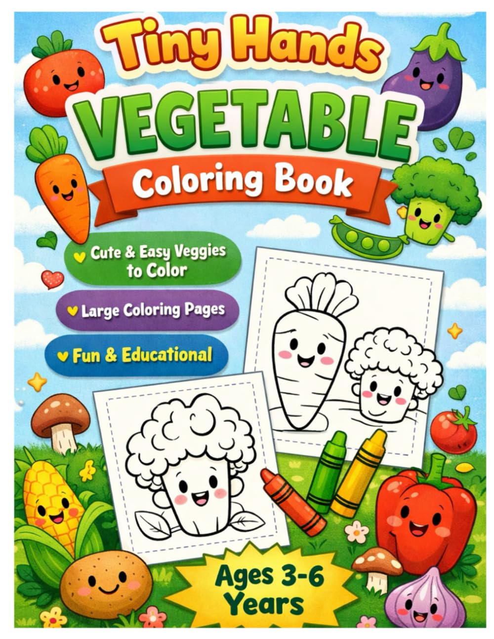 Tiny Hands Vegetable Coloring Book (Foundations of Learning – Nursery Series)