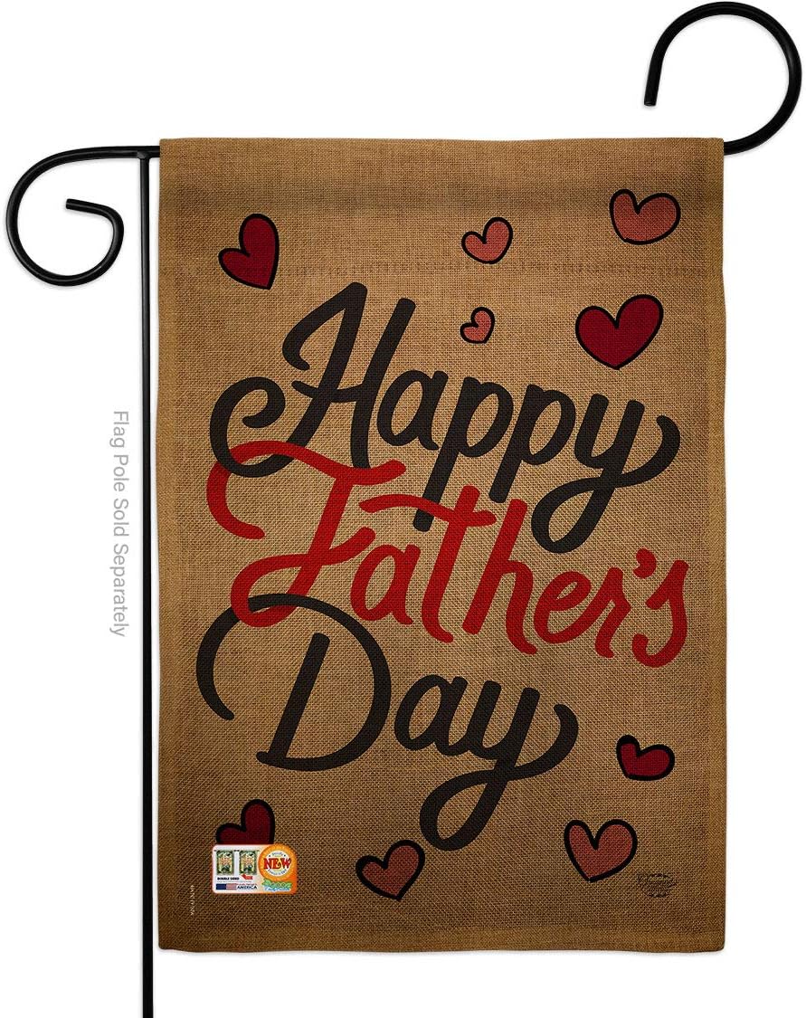 Happy Father's Day Family Dad Daddy Papa Grandpa Best Parent Sibling Relatives Grandparent House Decoration Banner Small Yard Gift Double-Sided, Garden Flag 13"x 18.5", Made In USA