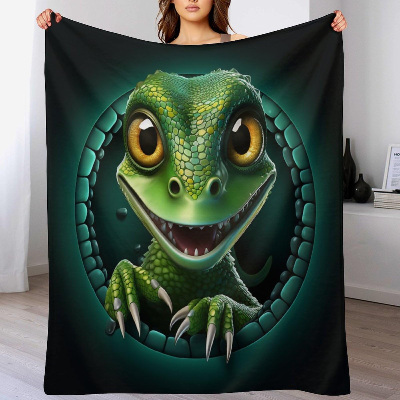 Manta de franela estampada en 3D con acabado suave y tacto premium
