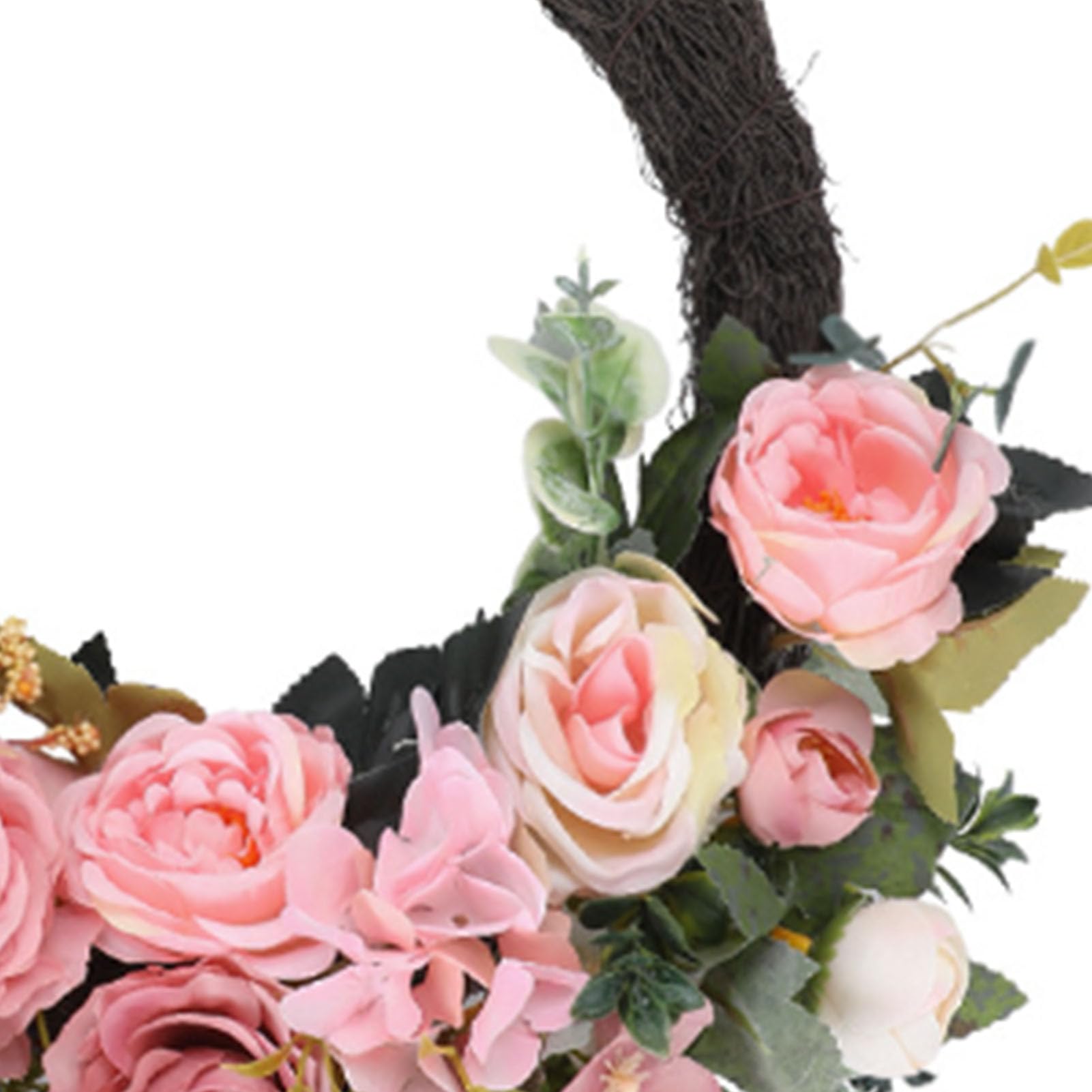 Ghirlanda Primaverile Artificiale con Fiori, Decorazione Primaverile Ed Estiva per Pasqua, Rose Rosa Realistiche, Decorazione da Appendere Alla Porta per Interni Ed Ester (Ghirlanda di rose