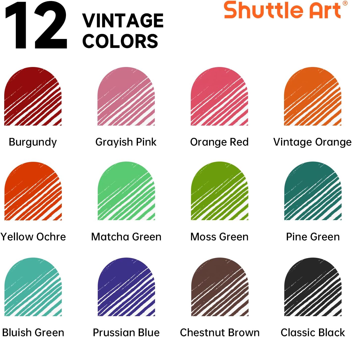 Shuttle Art Liquid Ink Rollerball Pens, 12 Vintage Colors Quick Drying 0.5mm Extra Fine Point Long Lasting for Writing Journaling Taking Notes Doodling School Office Home - Image 2