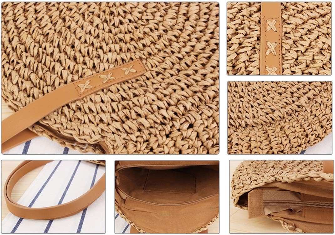 Beach Bags for Women Straw Bag Vacation Summer Large Foldable Straw Beach Bag Tote Woven Shoulder Purse Handbag Beach Gifts - Image 6