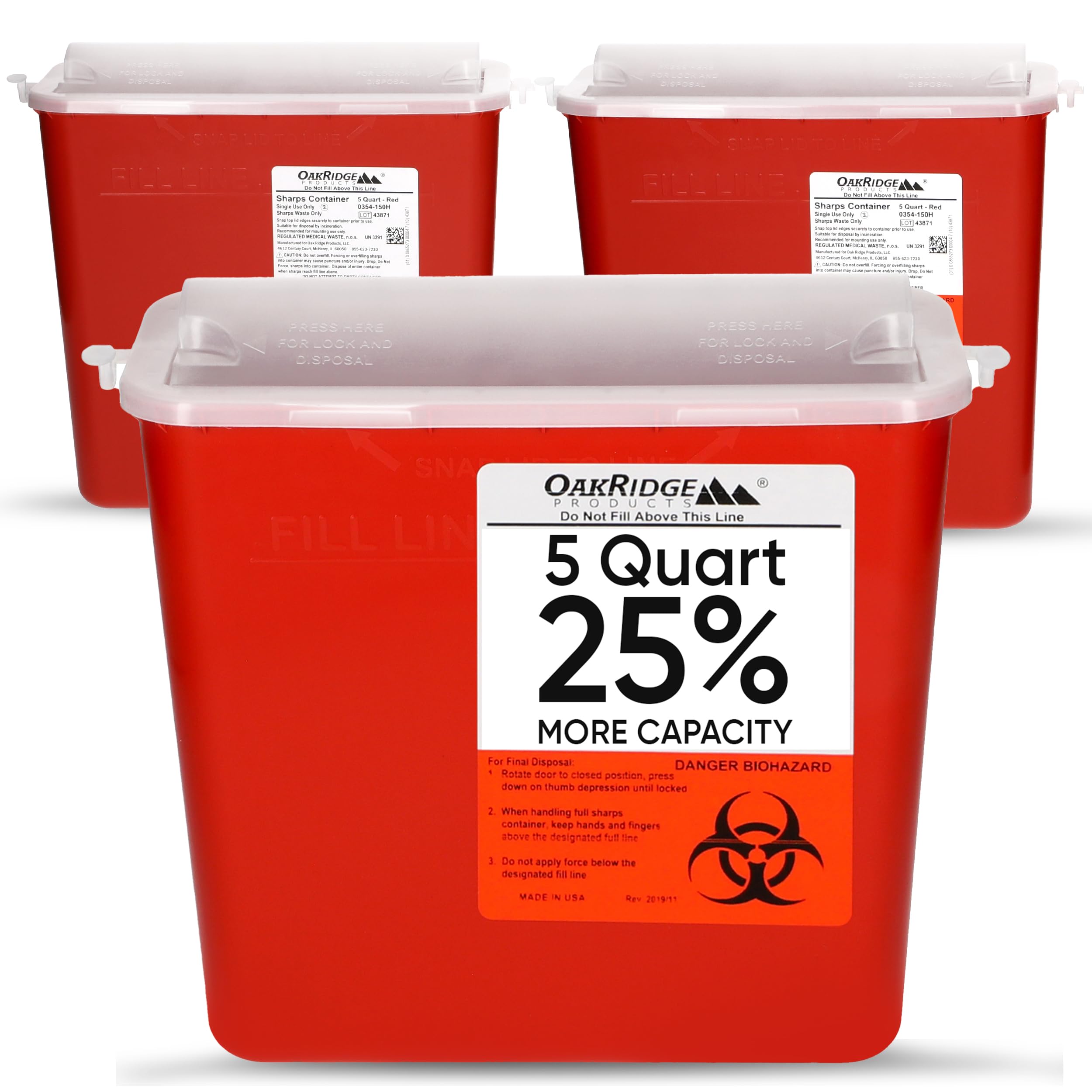 Sharps Container - 5 Quart Biohazard Disposal -9