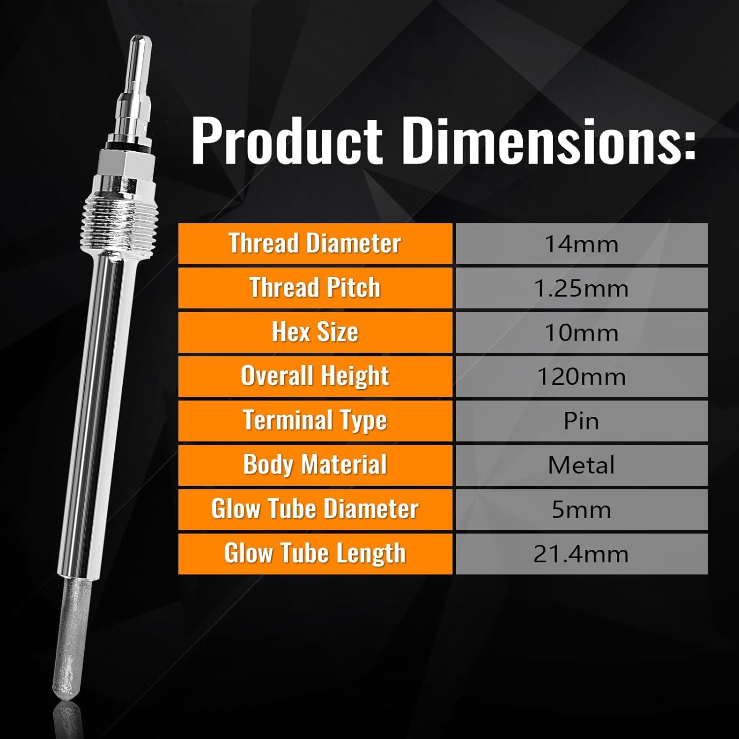 Ensun 8 Pcs Diesel Glow Plugs - Dual Coils Fast Start - Compatible with - 2004-2010 E350 E450 F250 F350 F450 F550 Super Duty Excursion Truck 6.0L Powerstroke # ZD-13 (from 9/22/03, 20mm Length)