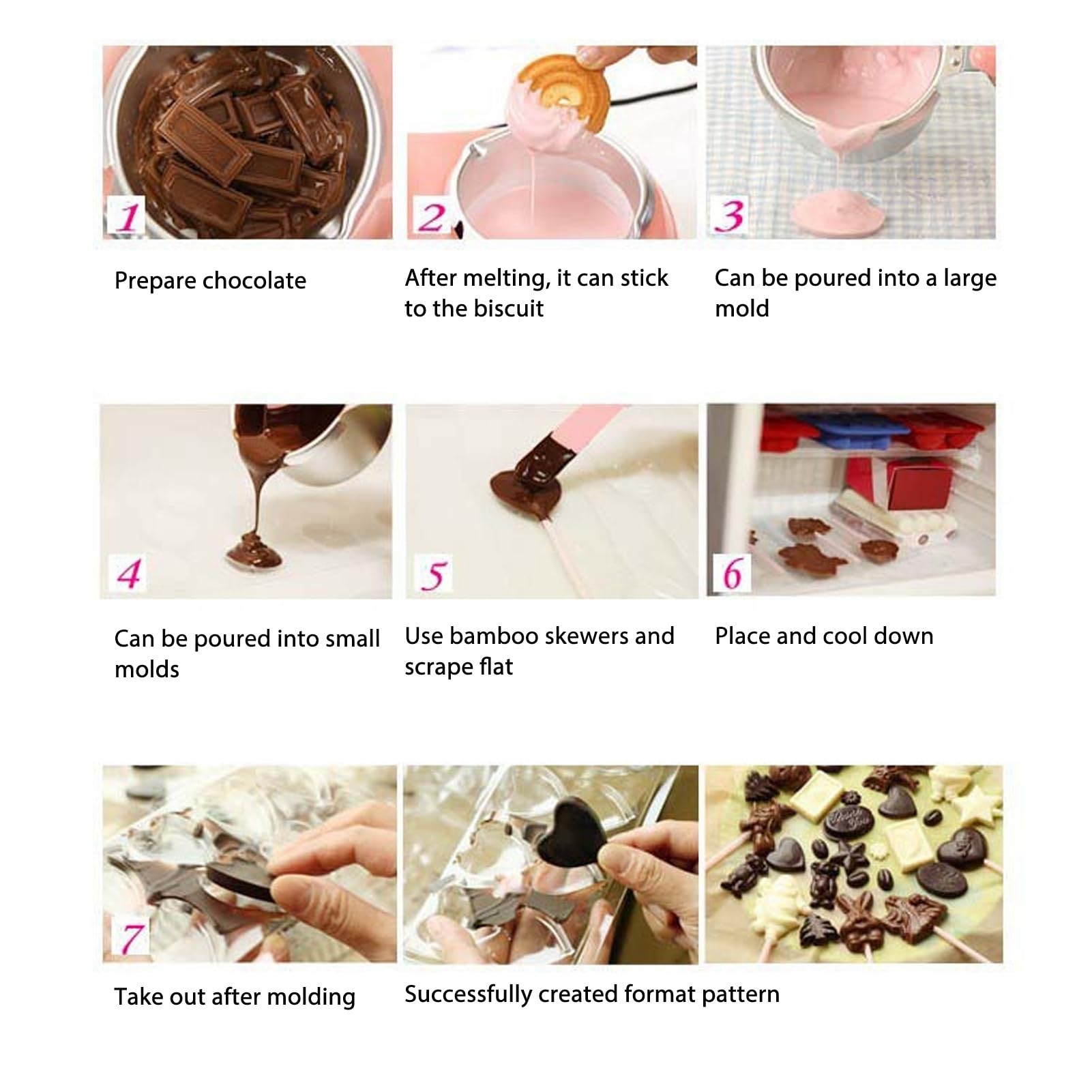 Crogiolo di Caramelle, Crogiolo di Cioccolato Macchina Elettrica Per Fondere La Fonduta di Cioccolato con Utensile da Cucina a Doppia Pentola(EU-rosa)
