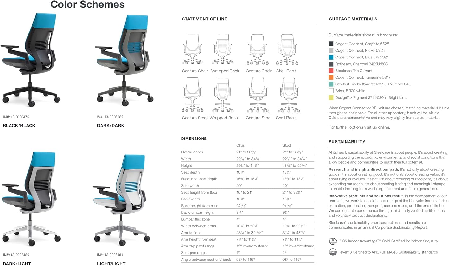 Steelcase Gesture Office Chair - Ergonomic Work Chair with Wheels for Hard Flooring - Comfortable Office Chair - Intuitive-to-Adjust Chairs for Desk - 360-Degree Arms - Licorice Fabric, Dark Frame Steelcase Gesture Office Chair - Ergonomic Work Chair with Wheels for Hard Flooring - Comfortable Office Chair - Intuitive-to-Adjust Chairs for Desk - 360-Degree Arms - Licorice Fabric, Dark Frame