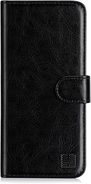 32nd Book Wallet PU Leather Flip Case Cover For Motorola Moto G8, Design With Card Slot and Magnetic Closure - Black