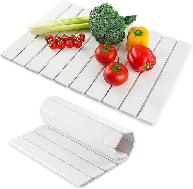 Stone Dish Drying Mat for Kitchen Counter | 24"×16" Diatomaceous Earth Quick-Dry Absorbent Large Dry Mats White