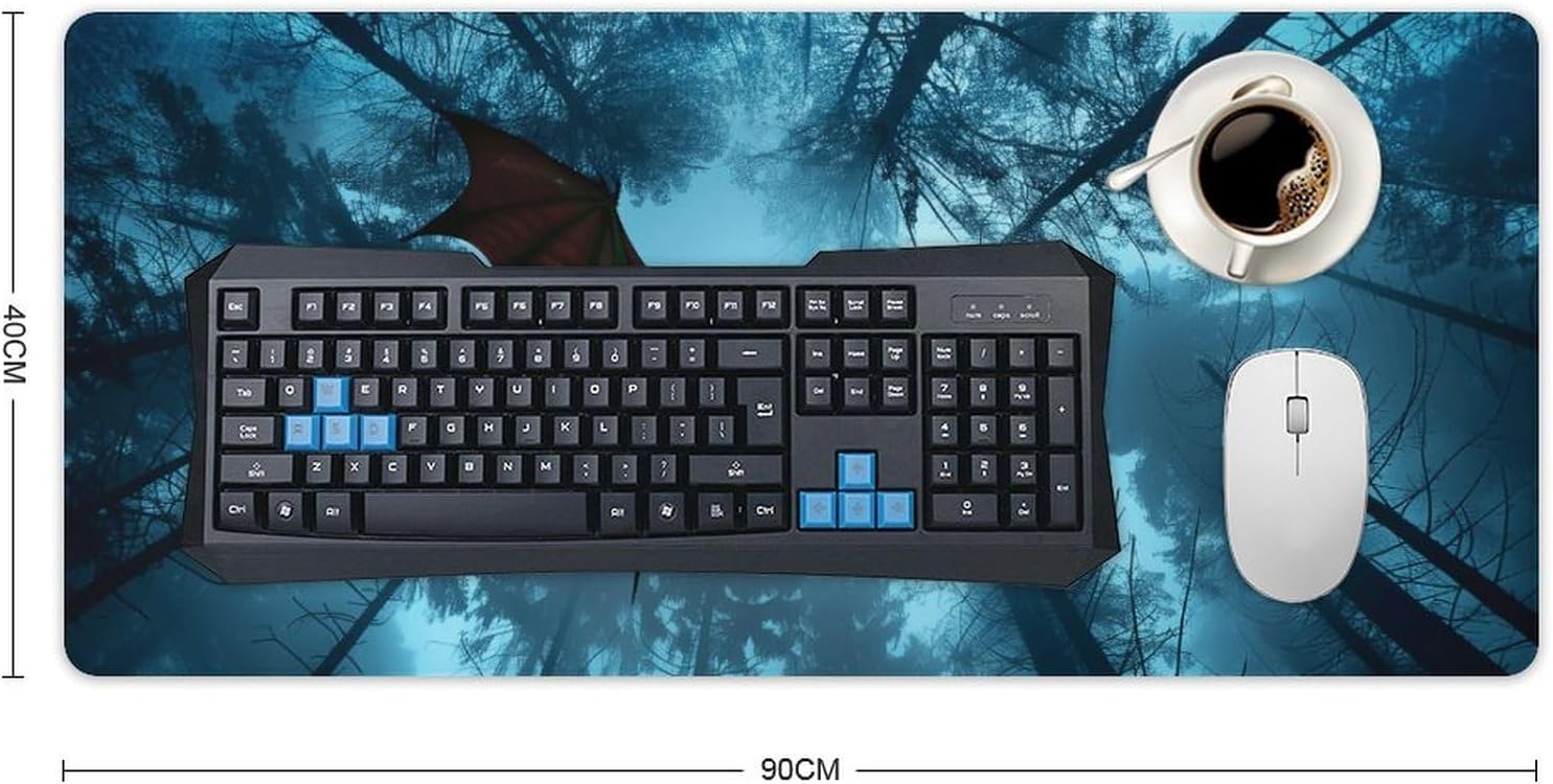 Large Mouse Pad Fantasy Ceiling Flying Dragon Desk Mat Computer Accessories Gaming Office Organizers Supplies Decor Essentials Keyboard Pads for Desk Rubber 40x90cm