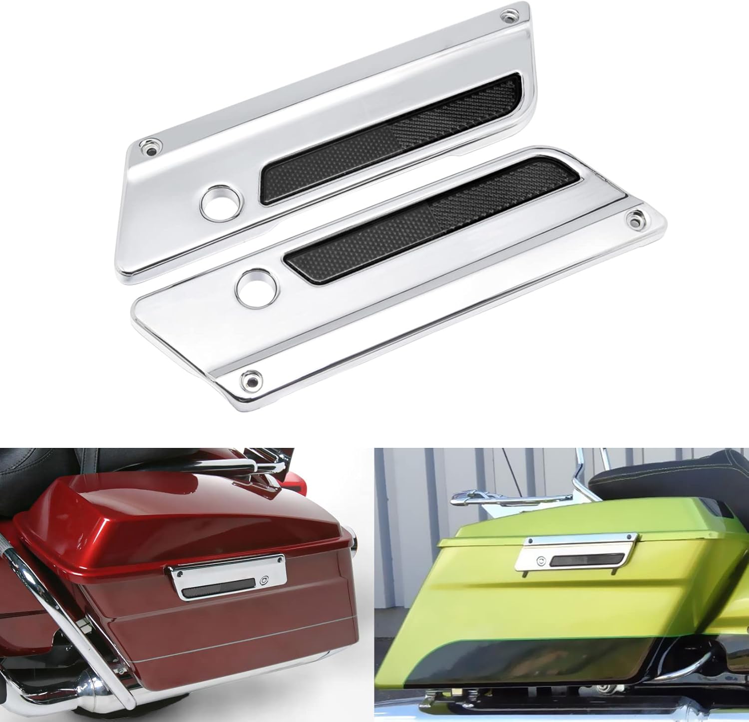 ANONEMOTO Saddle Bag Latch Reflector, Black Saddle Bag