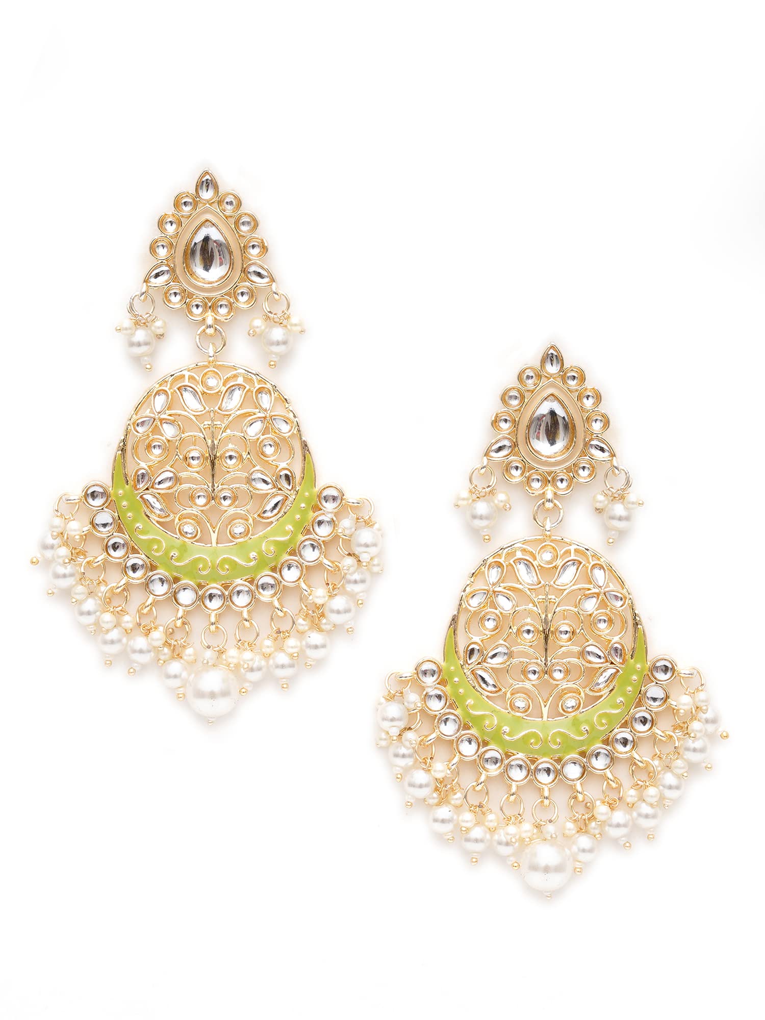 See full amazon price history chart for Karatcart Gold Plated Handcrafted Light Green Meena and Pearl Long Dangler Earrings for Women Karatcart Gold Plated Handcrafted Light Green Meena and Pearl Long Dangler Earrings for Women (B0BFQVXF8L) Amazon Price History, Amazon Price Tracker