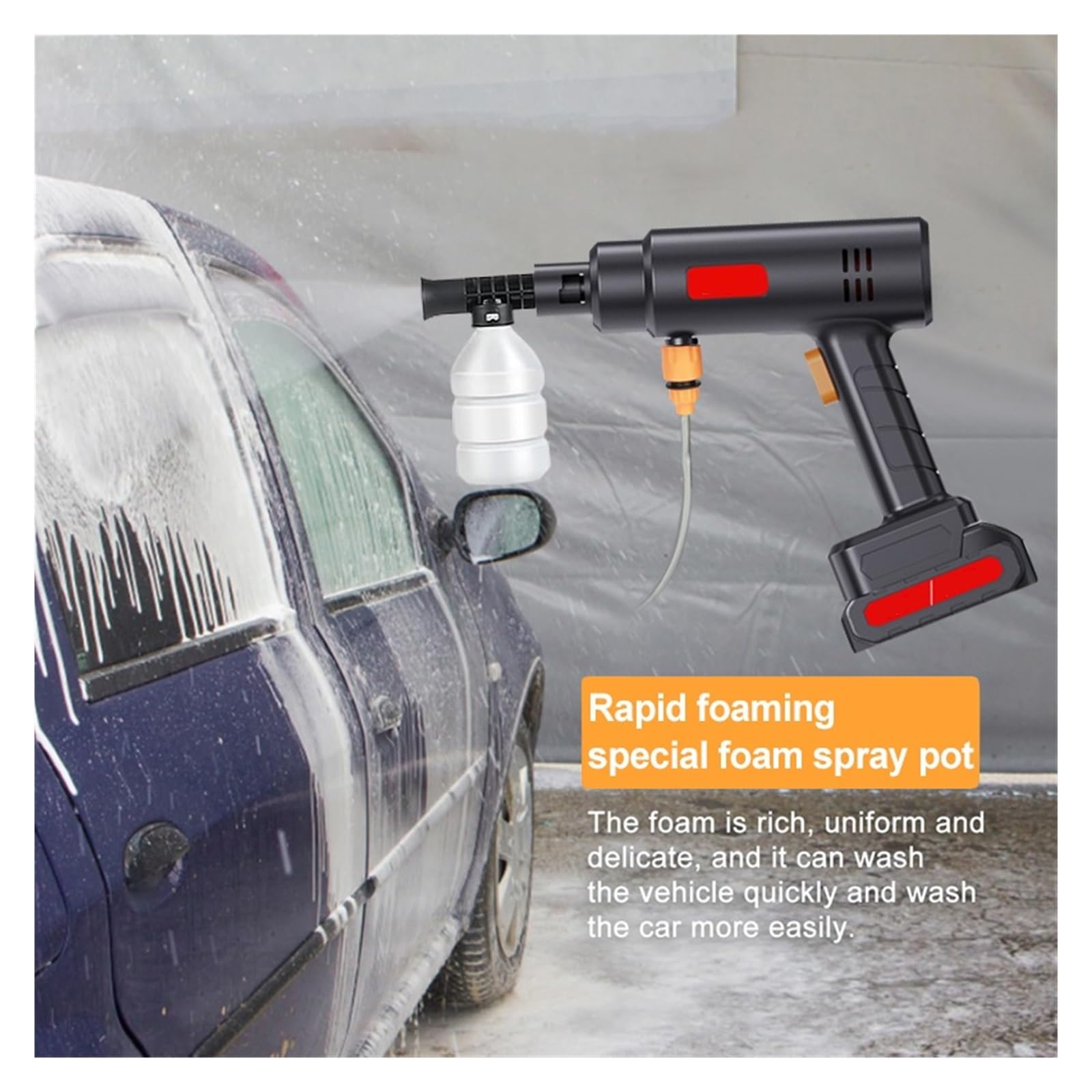 Pistolet d'arrosage avec embout multi-jets, Nettoyeur haute pression sans fil, lavage de voiture, jardin, 500W, 60bar, 40/80wh(40Wh)
