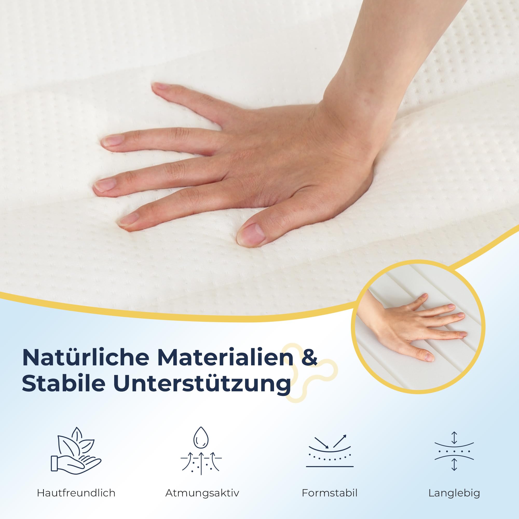 Napsie Matratze 80x200 Mittelfest 16cm - Ergonomische 7-Zonen Hochwertige Kaltschaummatratze mit waschbarem Bezug – Bild 2