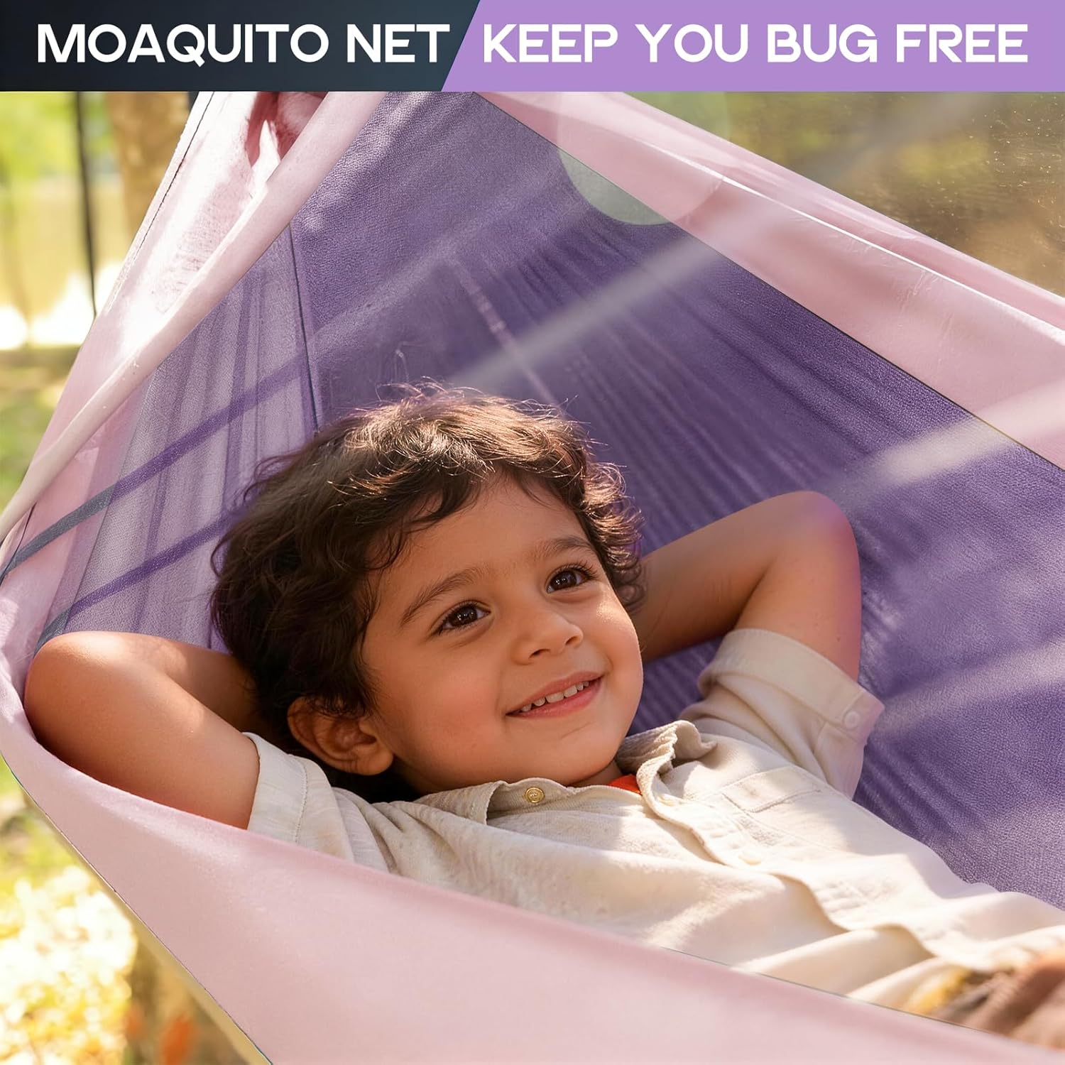 Camping Hammock Mosquito Net,Double & Single Portable Hammocks for Kids Hammocks with 2 Tree Straps,Hammock Tent for Travel Camping,Camping Accessories for Indoor Outdoor Hiking Backpacking