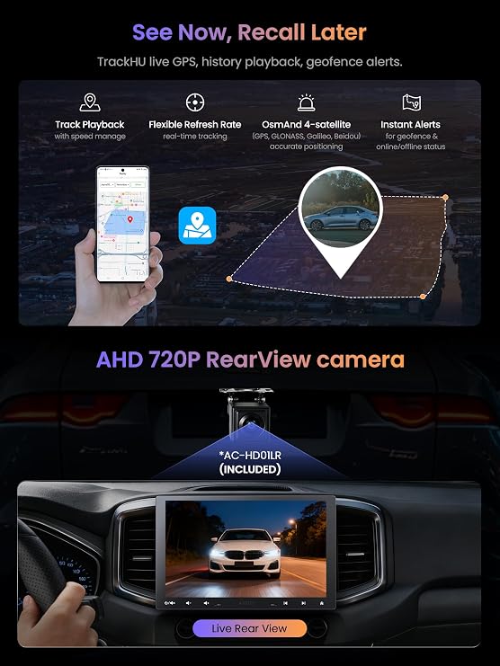 ATOTOZONE A5L 10'' Single DIN & Double DIN Android Car Stereo, Wireless CarPlay & Android Auto, Adjustable Floating Screen QLED Radio,WiFi/BT/USB Tethering, HDMI Out, ChatGPT AI, DSP/GPS,Backup Cam