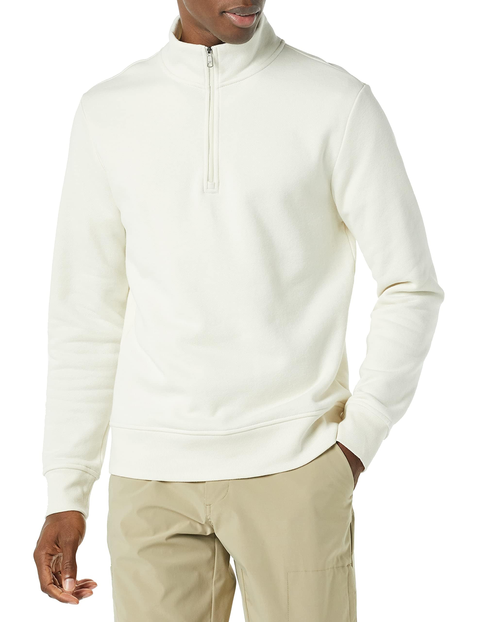 Amazon Essentials Herren Langärmliges Fleece-Sweatshirt Mit Viertelreißverschluss