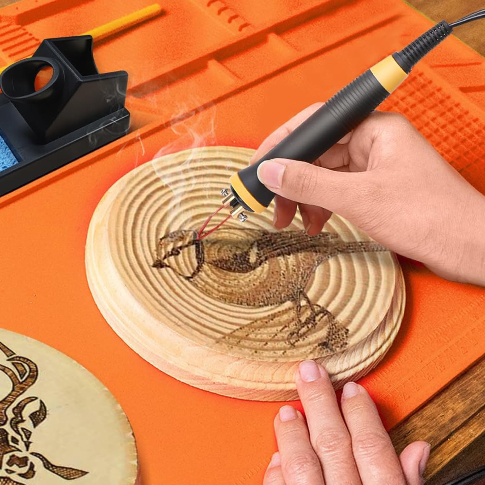 XIIW Kit Pirografo per Legno 100W | 2 Penne Pirografia e 23 Punte | 0–750°C Regolabile | Doppio Attacco | Display Digitale - Macchina Pirografica Leggera per Fai da Te e Artigianato | Regalo Creativo