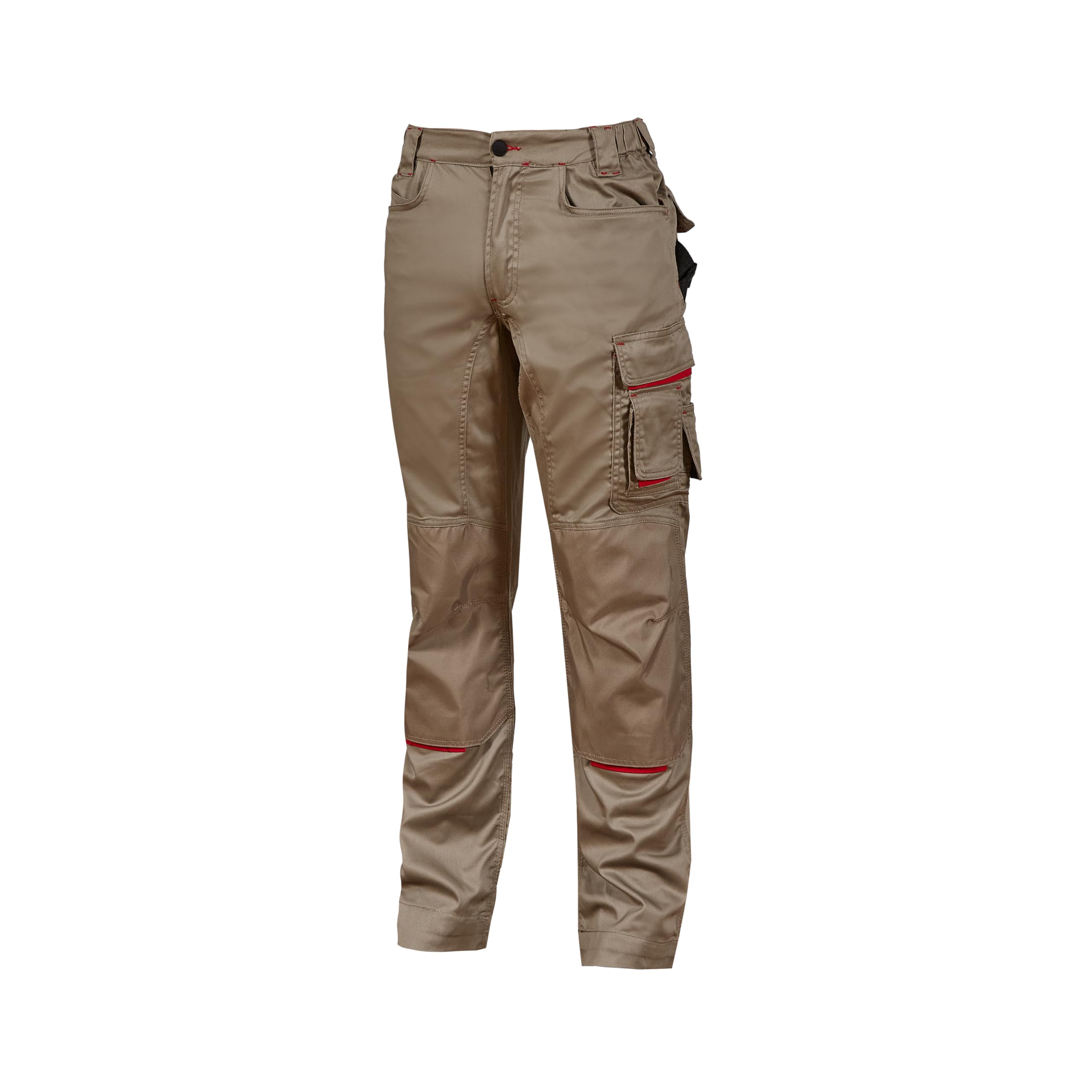 U-Power NIMBLE, Arbeitshose für Herren, Cargohose mit elastischem Bund, mit Kniepolstertaschen, mehreren Taschen, bequemem Stoff, strapazierfähiger, strapazierfähiger Oberbekleidung - DESERT SAND 48